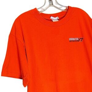Virginia Tech Football T-Shirt Mens Large Orange Graphic VT Hokies Step Ahead